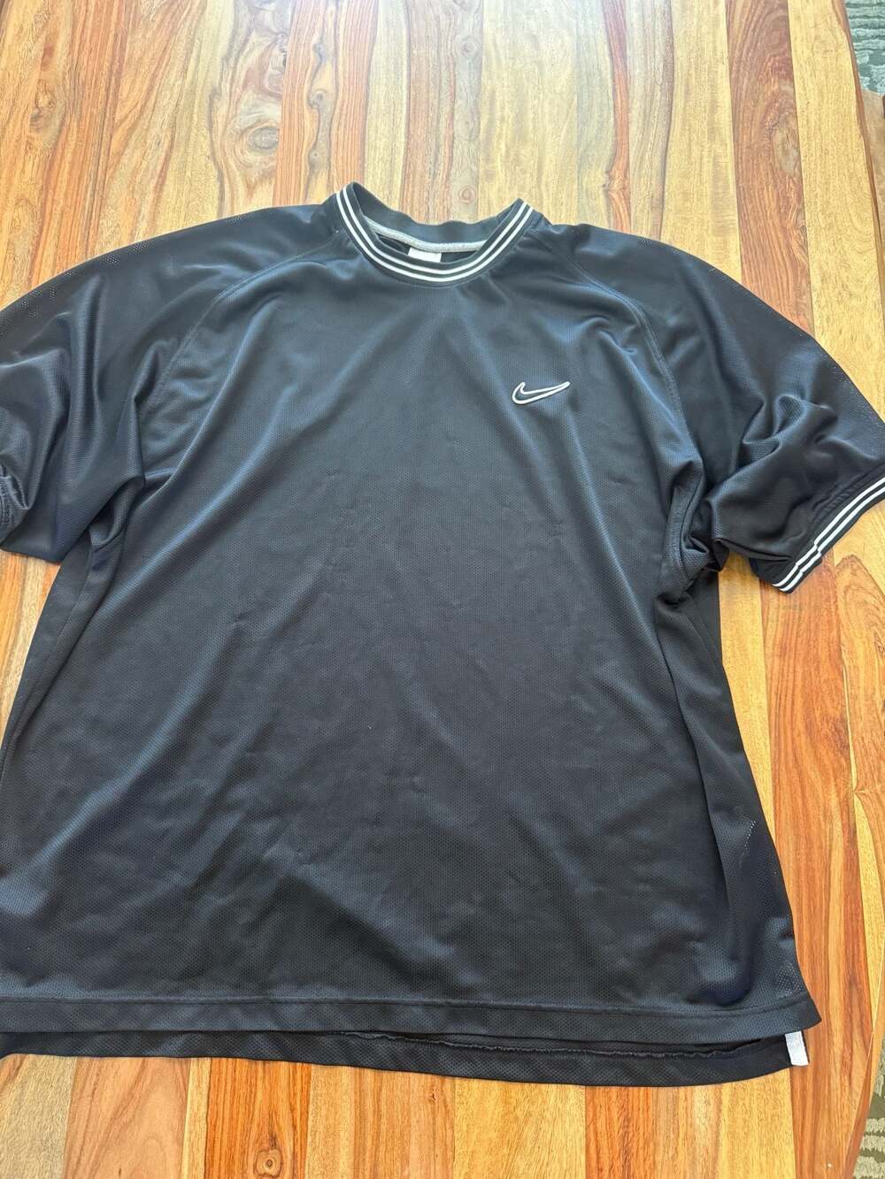 Vintage 90s Nike Mesh Ringer Athletic Jersey T-Shirt Black